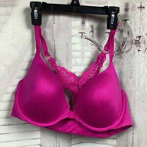Victoria's Secret Front Clasp Bra Pink Satin 38D